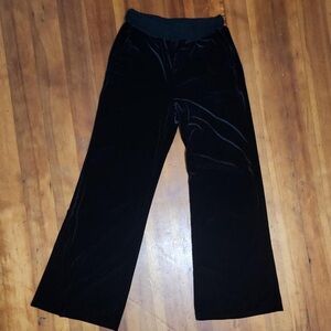 Black Velvet Wide Leg Pants